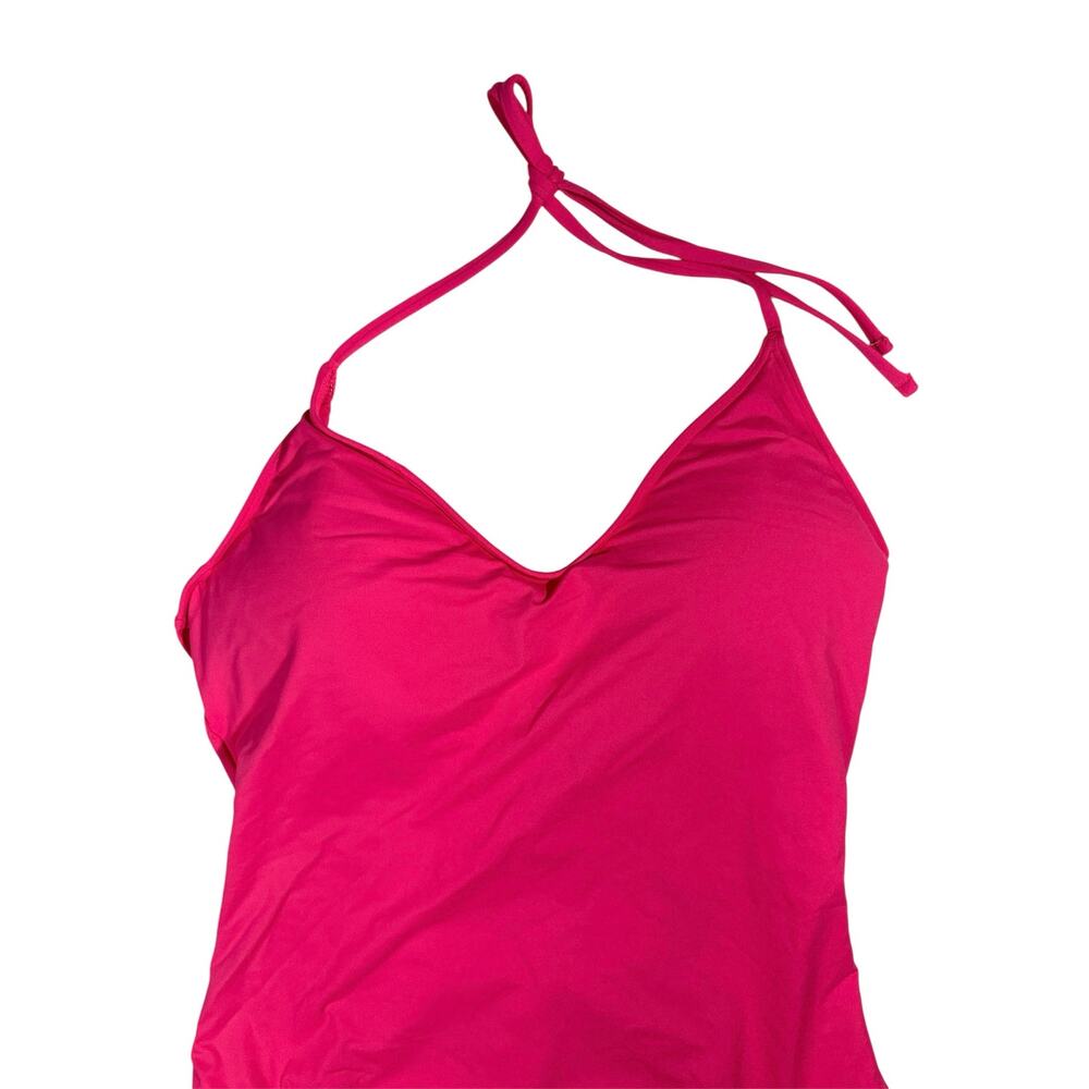 La Blanca Island Goddess Scoop Front Tummy Control One Piece Swimsuit Pink Sz 12 - Picture 4 of 9